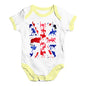 Baby Girl Clothes GB Dressage Silhouette Baby Unisex Baby Grow Bodysuit 0-3 Months White Yellow Trim