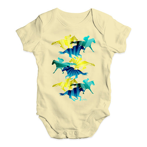 Baby Boy Clothes Horse Racing Collage Baby Unisex Baby Grow Bodysuit 18-24 Months Lemon