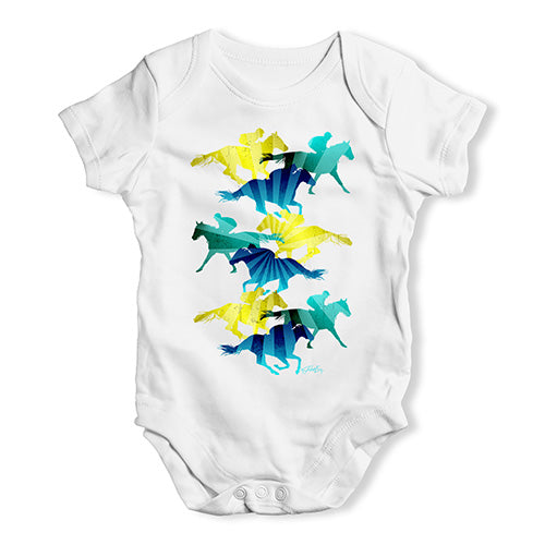 Funny Baby Clothes Horse Racing Collage Baby Unisex Baby Grow Bodysuit 0-3 Months White