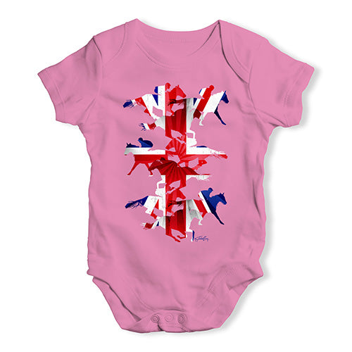 Funny Baby Bodysuits Great Britain Horse Racing Collage Baby Unisex Baby Grow Bodysuit Newborn Pink