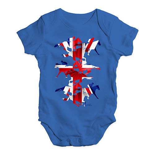 Baby Boy Clothes Great Britain Horse Racing Collage Baby Unisex Baby Grow Bodysuit 3-6 Months Royal Blue