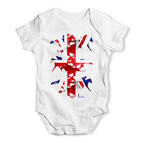 Funny Baby Bodysuits Great Britain Horse Racing Collage Baby Unisex Baby Grow Bodysuit 0-3 Months White