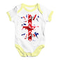 Funny Baby Clothes Great Britain Horse Racing Collage Baby Unisex Baby Grow Bodysuit Newborn White Yellow Trim