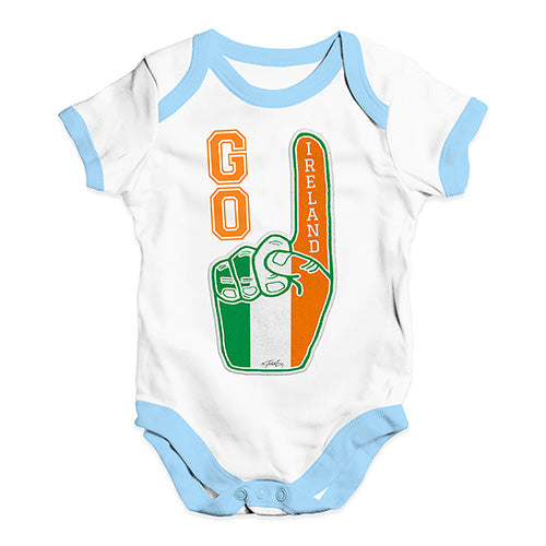 Baby Girl Clothes Go Ireland! Foam Finger Baby Unisex Baby Grow Bodysuit 18-24 Months White Blue Trim
