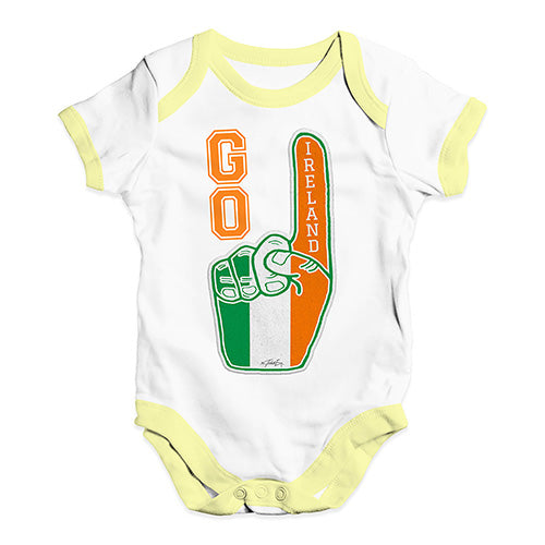 Funny Baby Clothes Go Ireland! Foam Finger Baby Unisex Baby Grow Bodysuit 18-24 Months White Yellow Trim