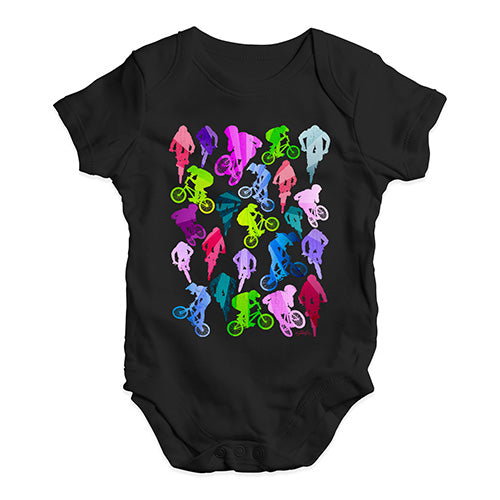 Baby Onesies BMX Rainbow Collage Baby Unisex Baby Grow Bodysuit 12-18 Months Black