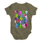 Funny Infant Baby Bodysuit BMX Rainbow Collage Baby Unisex Baby Grow Bodysuit 18-24 Months Khaki