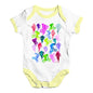 Funny Baby Onesies BMX Rainbow Collage Baby Unisex Baby Grow Bodysuit 12-18 Months White Yellow Trim