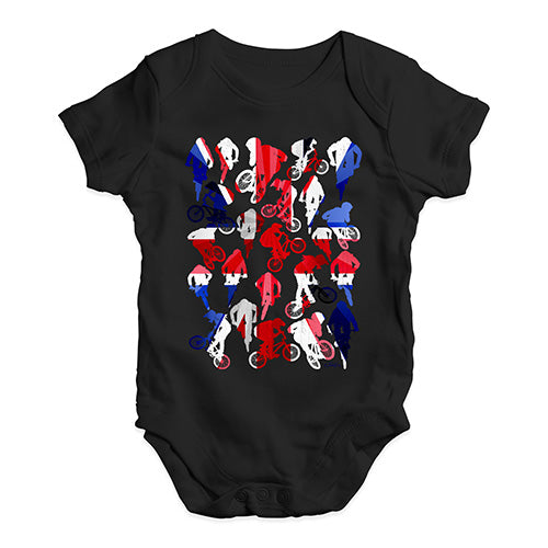 Funny Infant Baby Bodysuit GB BMX Silhouette Baby Unisex Baby Grow Bodysuit 18-24 Months Black