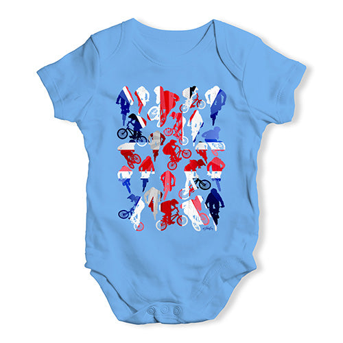 Baby Girl Clothes GB BMX Silhouette Baby Unisex Baby Grow Bodysuit 18-24 Months Blue