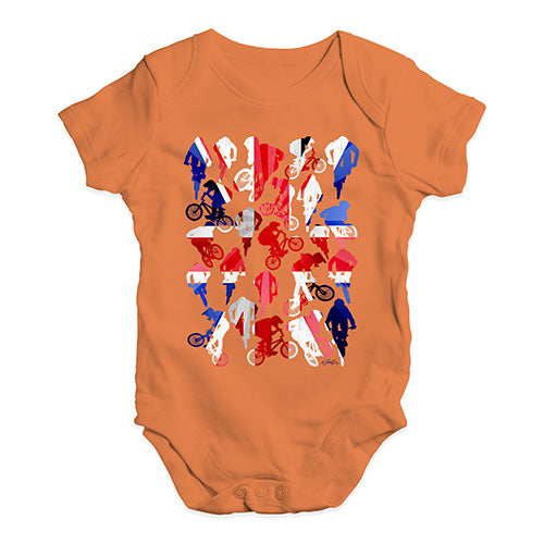 Funny Baby Onesies GB BMX Silhouette Baby Unisex Baby Grow Bodysuit 0-3 Months Orange