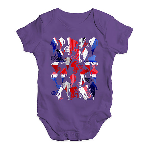 Funny Baby Onesies GB BMX Silhouette Baby Unisex Baby Grow Bodysuit 0-3 Months Plum