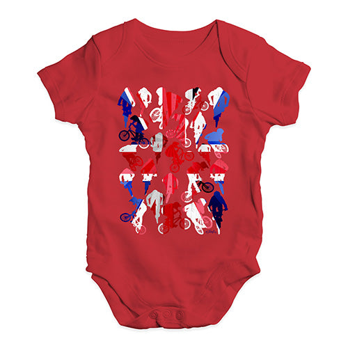 Funny Baby Bodysuits GB BMX Silhouette Baby Unisex Baby Grow Bodysuit 6-12 Months Red