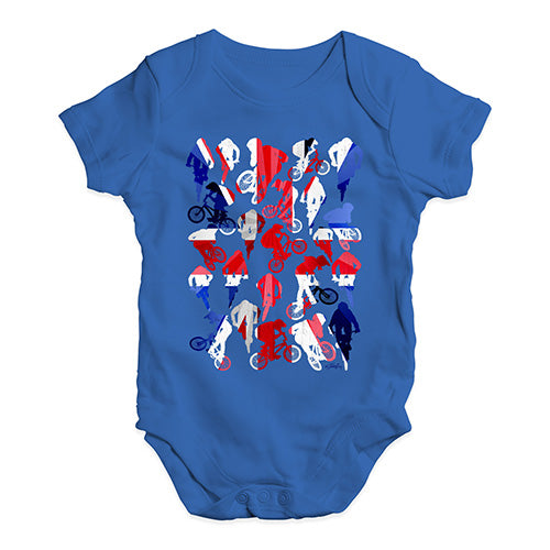 Funny Baby Onesies GB BMX Silhouette Baby Unisex Baby Grow Bodysuit 3-6 Months Royal Blue