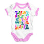 Funny Infant Baby Bodysuit Cycling Rainbow Collage Baby Unisex Baby Grow Bodysuit 12-18 Months White Pink Trim