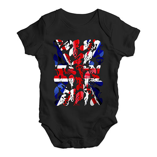 Funny Infant Baby Bodysuit Onesies GB Cycling Silhouette Baby Unisex Baby Grow Bodysuit 3-6 Months Black