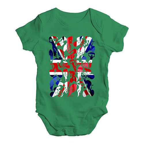 Funny Baby Clothes GB Cycling Silhouette Baby Unisex Baby Grow Bodysuit 6-12 Months Green