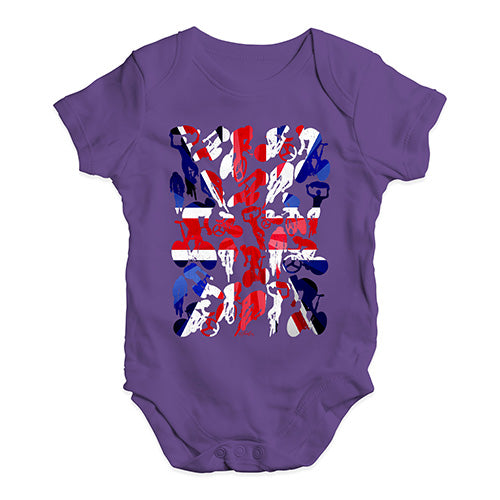 Funny Infant Baby Bodysuit Onesies GB Cycling Silhouette Baby Unisex Baby Grow Bodysuit 0-3 Months Plum