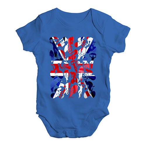 Funny Baby Onesies GB Cycling Silhouette Baby Unisex Baby Grow Bodysuit 12-18 Months Royal Blue