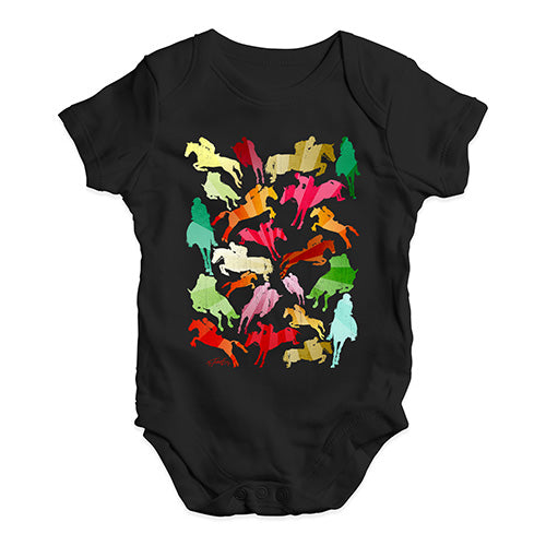 Baby Girl Clothes Show Jumping Rainbow Collage Baby Unisex Baby Grow Bodysuit 18-24 Months Black