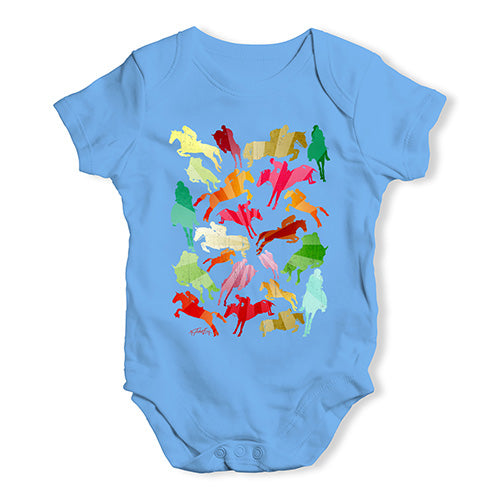 Funny Baby Clothes Show Jumping Rainbow Collage Baby Unisex Baby Grow Bodysuit 3-6 Months Blue