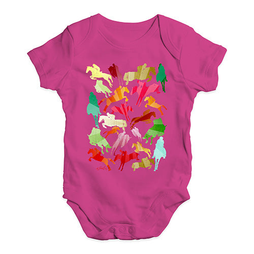 Babygrow Baby Romper Show Jumping Rainbow Collage Baby Unisex Baby Grow Bodysuit Newborn Cerise PInk