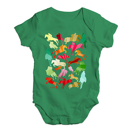 Bodysuit Baby Romper Show Jumping Rainbow Collage Baby Unisex Baby Grow Bodysuit 0-3 Months Green