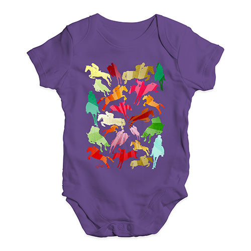 Funny Baby Onesies Show Jumping Rainbow Collage Baby Unisex Baby Grow Bodysuit 3-6 Months Plum