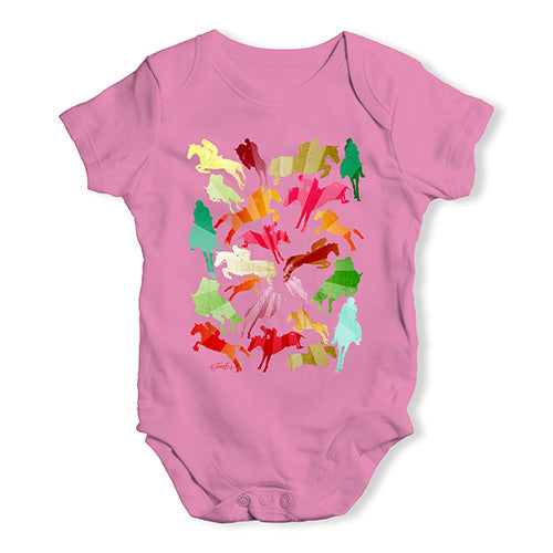 Baby Grow Baby Romper Show Jumping Rainbow Collage Baby Unisex Baby Grow Bodysuit 0-3 Months Pink