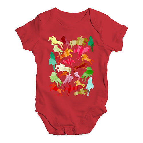 Funny Baby Onesies Show Jumping Rainbow Collage Baby Unisex Baby Grow Bodysuit 3-6 Months Red