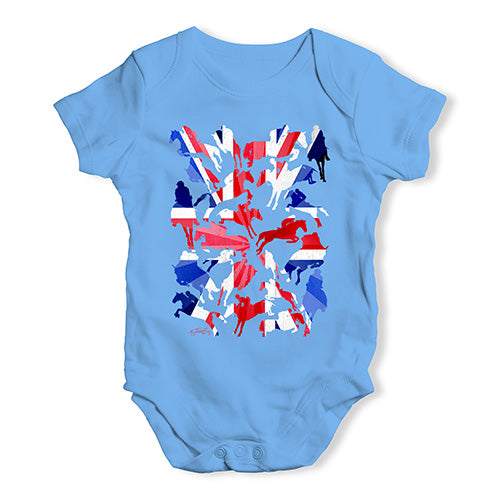 Funny Baby Bodysuits GB Show Jumping Silhouette Baby Unisex Baby Grow Bodysuit Newborn Blue