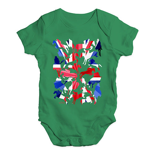 Cute Infant Bodysuit GB Show Jumping Silhouette Baby Unisex Baby Grow Bodysuit 0-3 Months Green