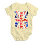 Cute Infant Bodysuit GB Show Jumping Silhouette Baby Unisex Baby Grow Bodysuit 0-3 Months Lemon