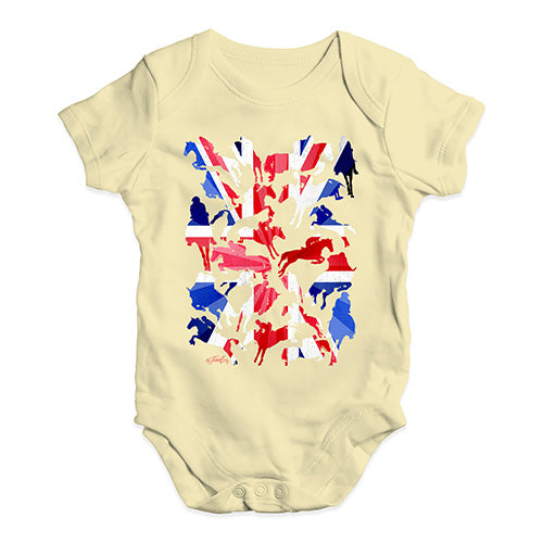 Cute Infant Bodysuit GB Show Jumping Silhouette Baby Unisex Baby Grow Bodysuit 0-3 Months Lemon