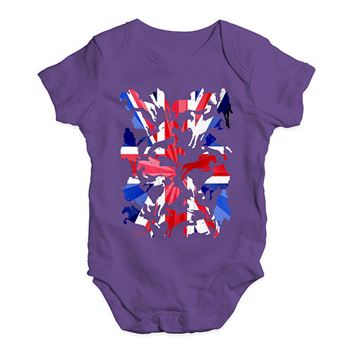 Baby Onesies GB Show Jumping Silhouette Baby Unisex Baby Grow Bodysuit 12-18 Months Plum