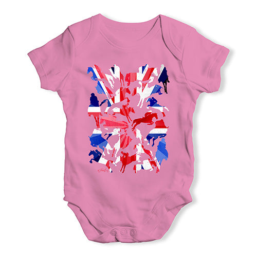 Funny Baby Onesies GB Show Jumping Silhouette Baby Unisex Baby Grow Bodysuit 6-12 Months Pink