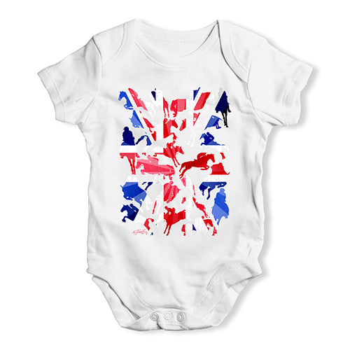 Funny Baby Onesies GB Show Jumping Silhouette Baby Unisex Baby Grow Bodysuit 18-24 Months White