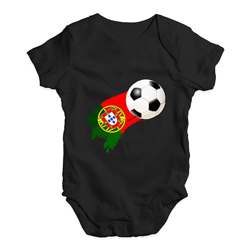 Funny Baby Clothes Portugal Football Soccer Baby Unisex Baby Grow Bodysuit 3-6 Months Black
