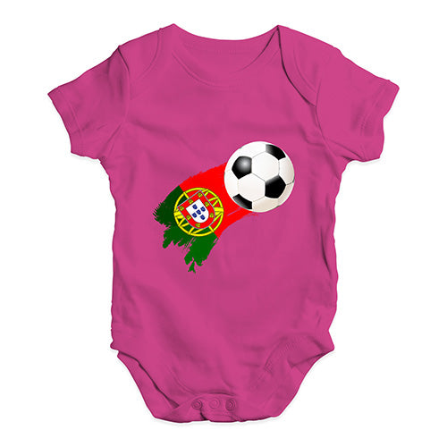Funny Baby Bodysuits Portugal Football Soccer Baby Unisex Baby Grow Bodysuit 3-6 Months Cerise PInk