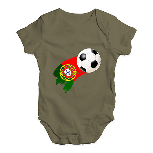 Funny Baby Bodysuits Portugal Football Soccer Baby Unisex Baby Grow Bodysuit Newborn Khaki
