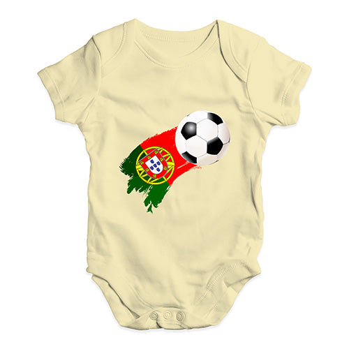 Bodysuit Baby Romper Portugal Football Soccer Baby Unisex Baby Grow Bodysuit 3-6 Months Lemon