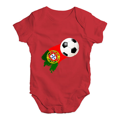 Funny Infant Baby Bodysuit Portugal Football Soccer Baby Unisex Baby Grow Bodysuit 0-3 Months Red