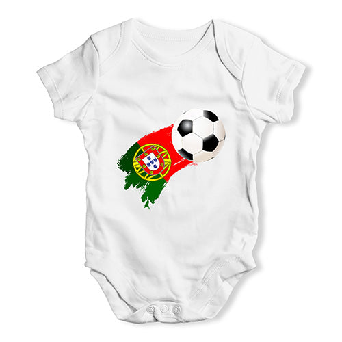 Funny Infant Baby Bodysuit Portugal Football Soccer Baby Unisex Baby Grow Bodysuit Newborn White
