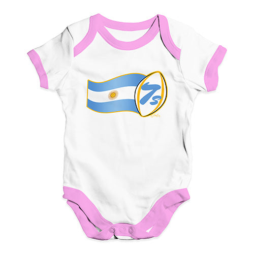 Funny Infant Baby Bodysuit Onesies Rugby 7S Argentina Baby Unisex Baby Grow Bodysuit 3-6 Months White Pink Trim