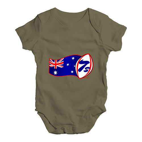 Cute Infant Bodysuit Rugby 7S Australia Baby Unisex Baby Grow Bodysuit 3-6 Months Khaki