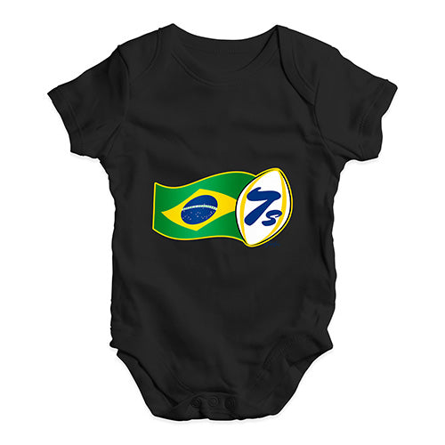 Funny Baby Bodysuits Rugby 7S Brazil Baby Unisex Baby Grow Bodysuit 6-12 Months Black