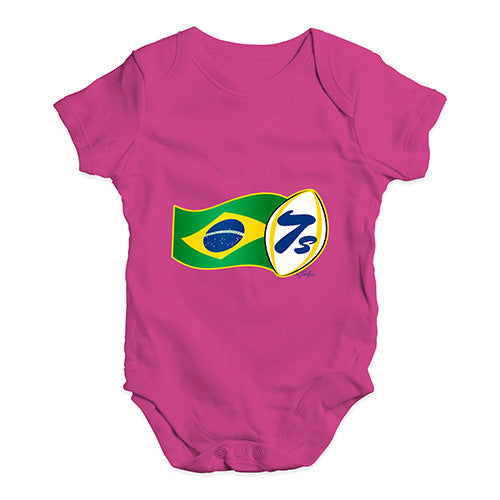 Funny Infant Baby Bodysuit Rugby 7S Brazil Baby Unisex Baby Grow Bodysuit 6-12 Months Cerise PInk