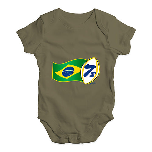 Funny Baby Bodysuits Rugby 7S Brazil Baby Unisex Baby Grow Bodysuit 18-24 Months Khaki