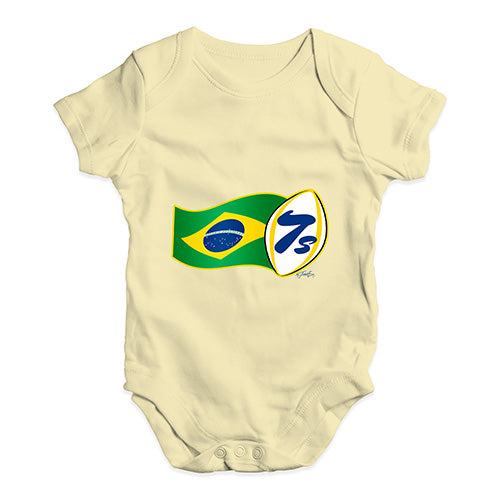 Funny Infant Baby Bodysuit Rugby 7S Brazil Baby Unisex Baby Grow Bodysuit 12-18 Months Lemon