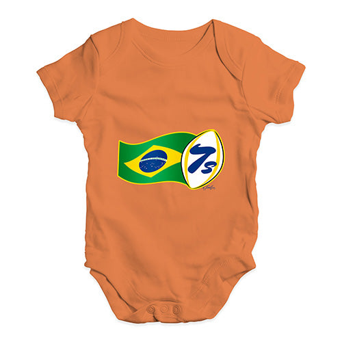 Funny Baby Clothes Rugby 7S Brazil Baby Unisex Baby Grow Bodysuit 3-6 Months Orange